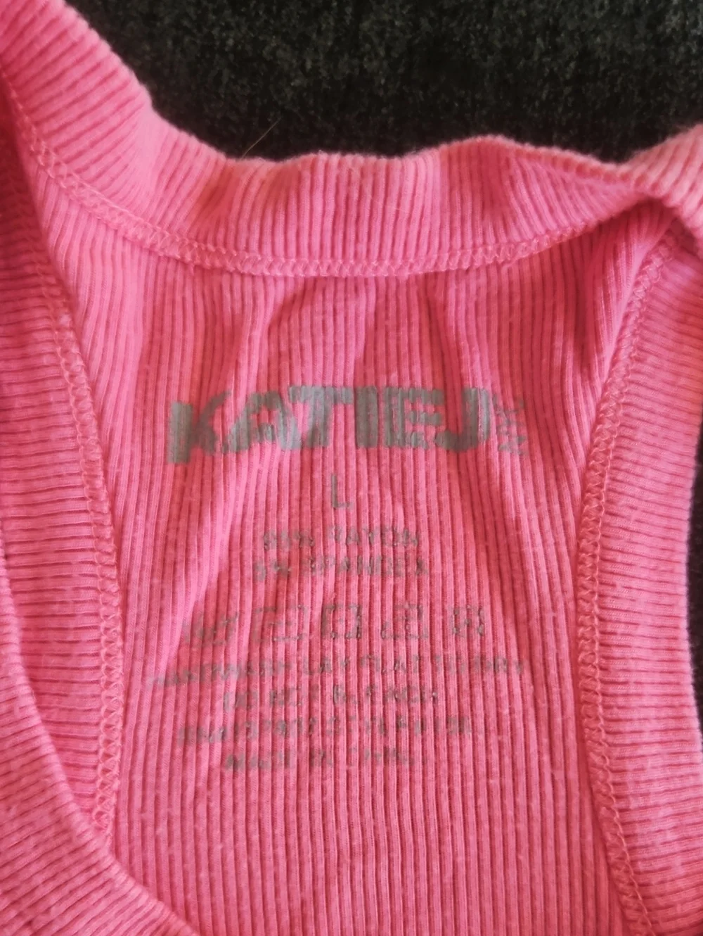 Katie J NYC Pink Ribbed Tank Top